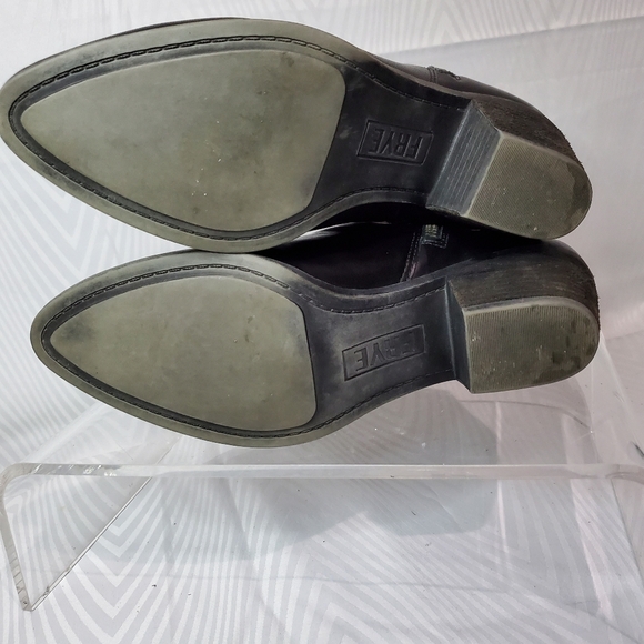 Frye Judith Black Double Zipper Leather Booties Size 8 - Picture 5 of 8